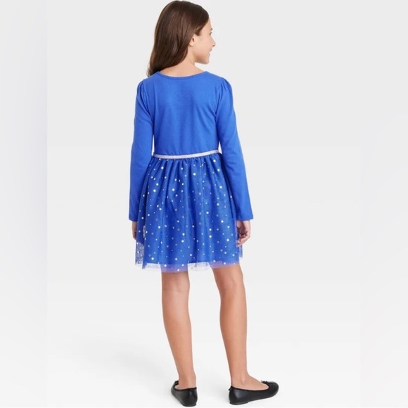 Cat & Jack Hanukkah Long Sleeve Sequin Flip Tulle Dress - Picture 2 of 8